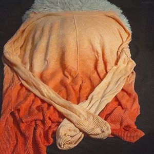 Long sleeve "tequila sunrise" orange color linen shirt